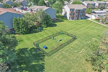 Aerial view of green space